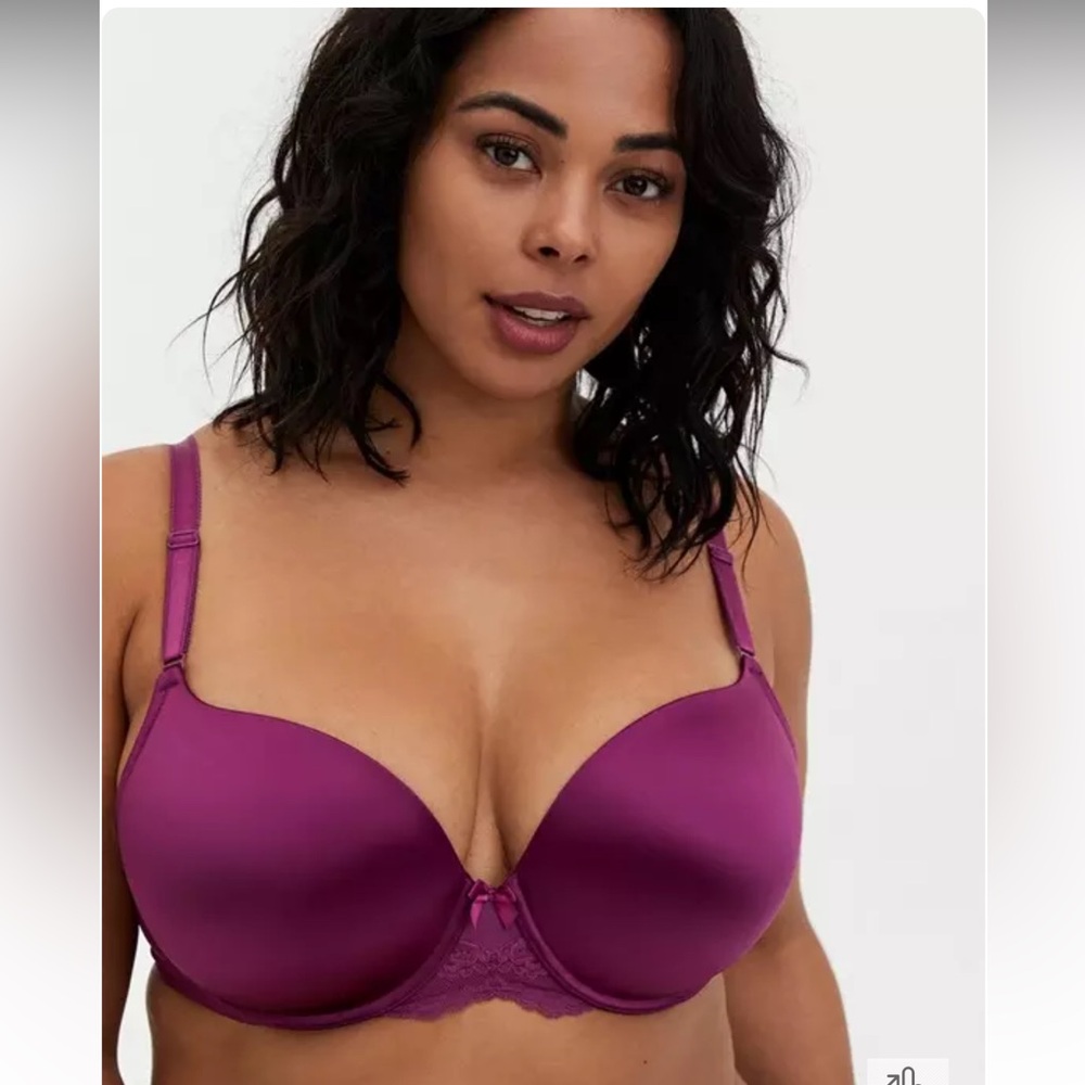 Torrid Curve 360 Back Smoothing Push Up T-Shirt Bra Deep Ruby 46C